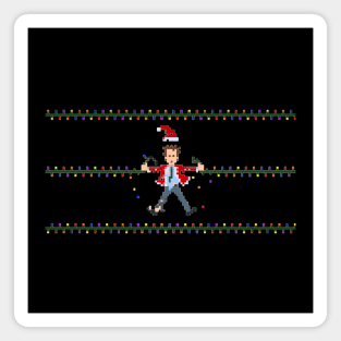 clark christmas in pixel art Magnet